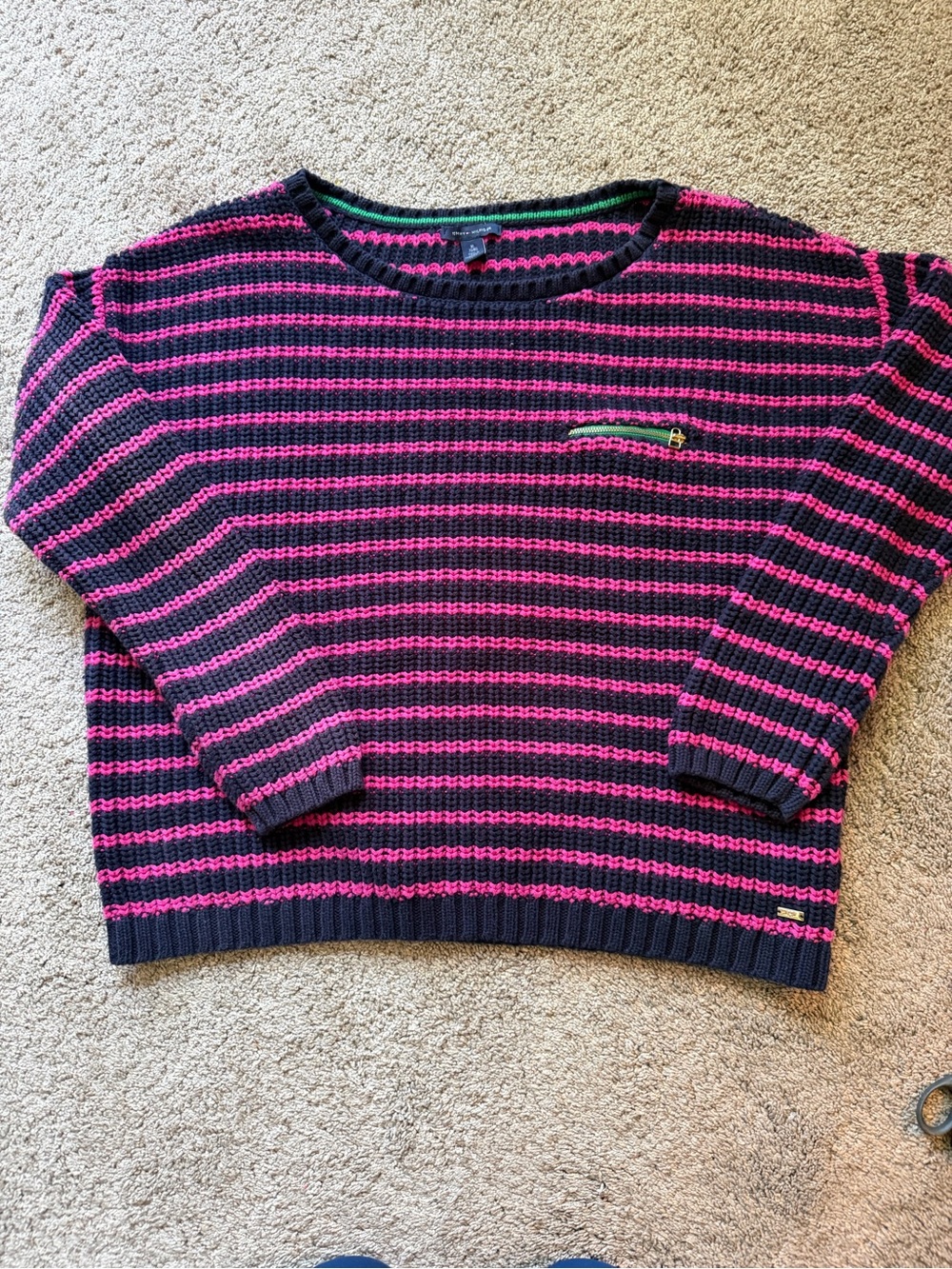 Tommy Hilfiger striped Crewneck Sweater - Pink and navy